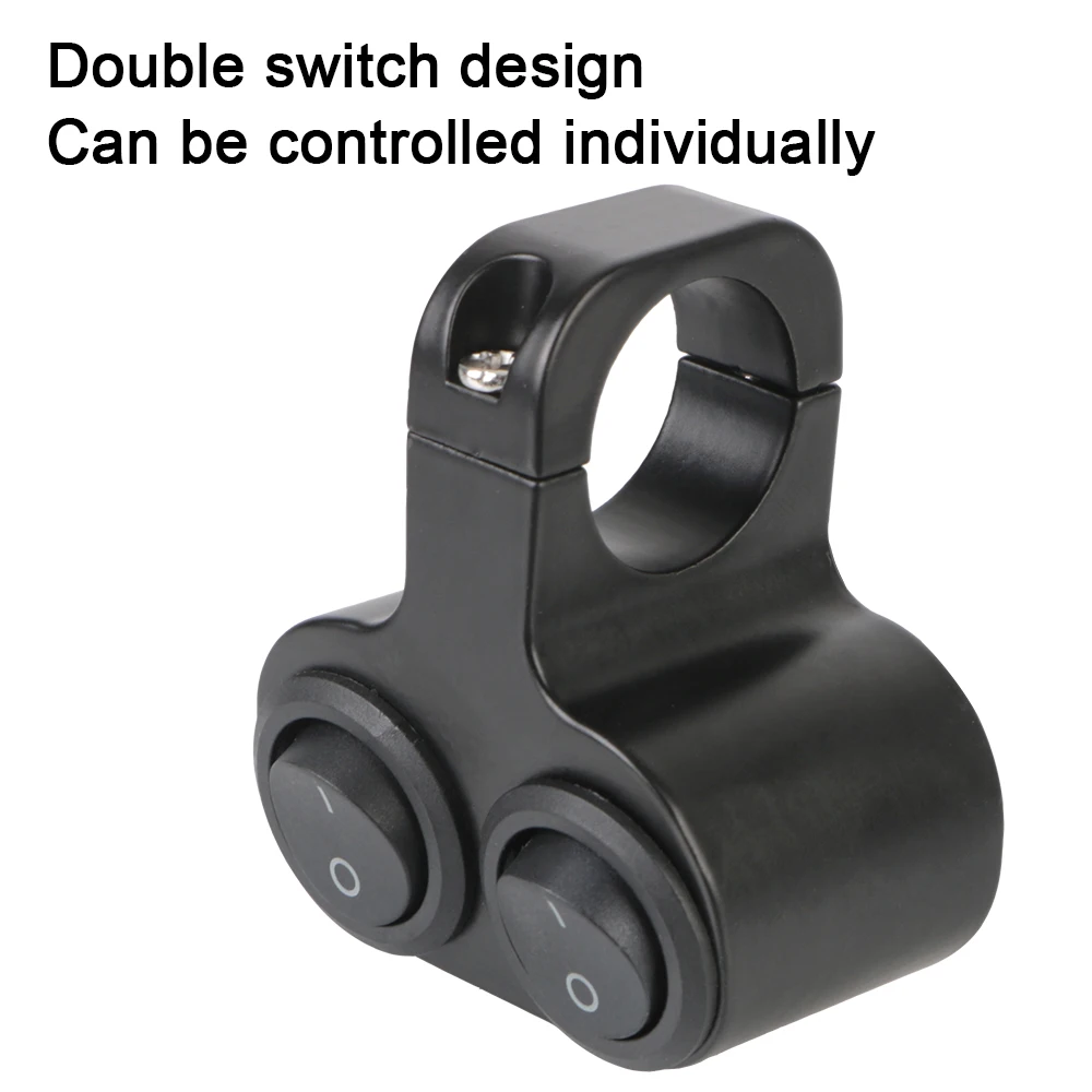 12V Headlight Switch 7/8in 22mm Dual Button Control Motorcycle Handlebar