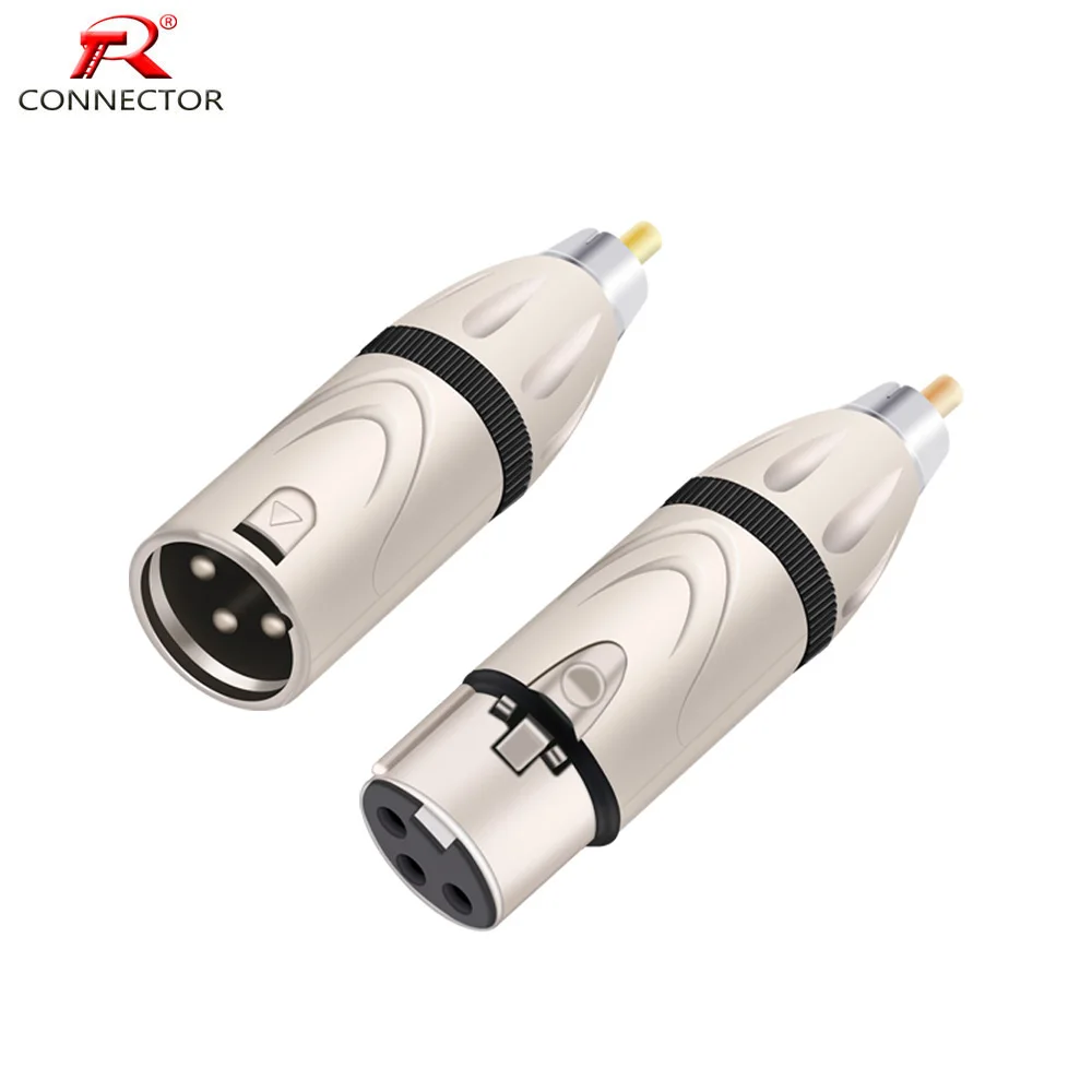 1шт 3-контактный штекер XLR Male/Female к разъему RCA Male Jack Кабельный адаптер Чейнджер Аудиоразъем для усилителя Микрофонный микшер