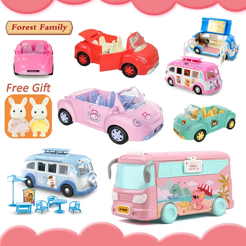 Giocattoli Per Auto Per Bambini Fai-Da-Te 1/12 Forest Family Doll House Picnic Car Set Miniature Dollhouse Furniture Dolls Gioca Finta Giocattoli Per 