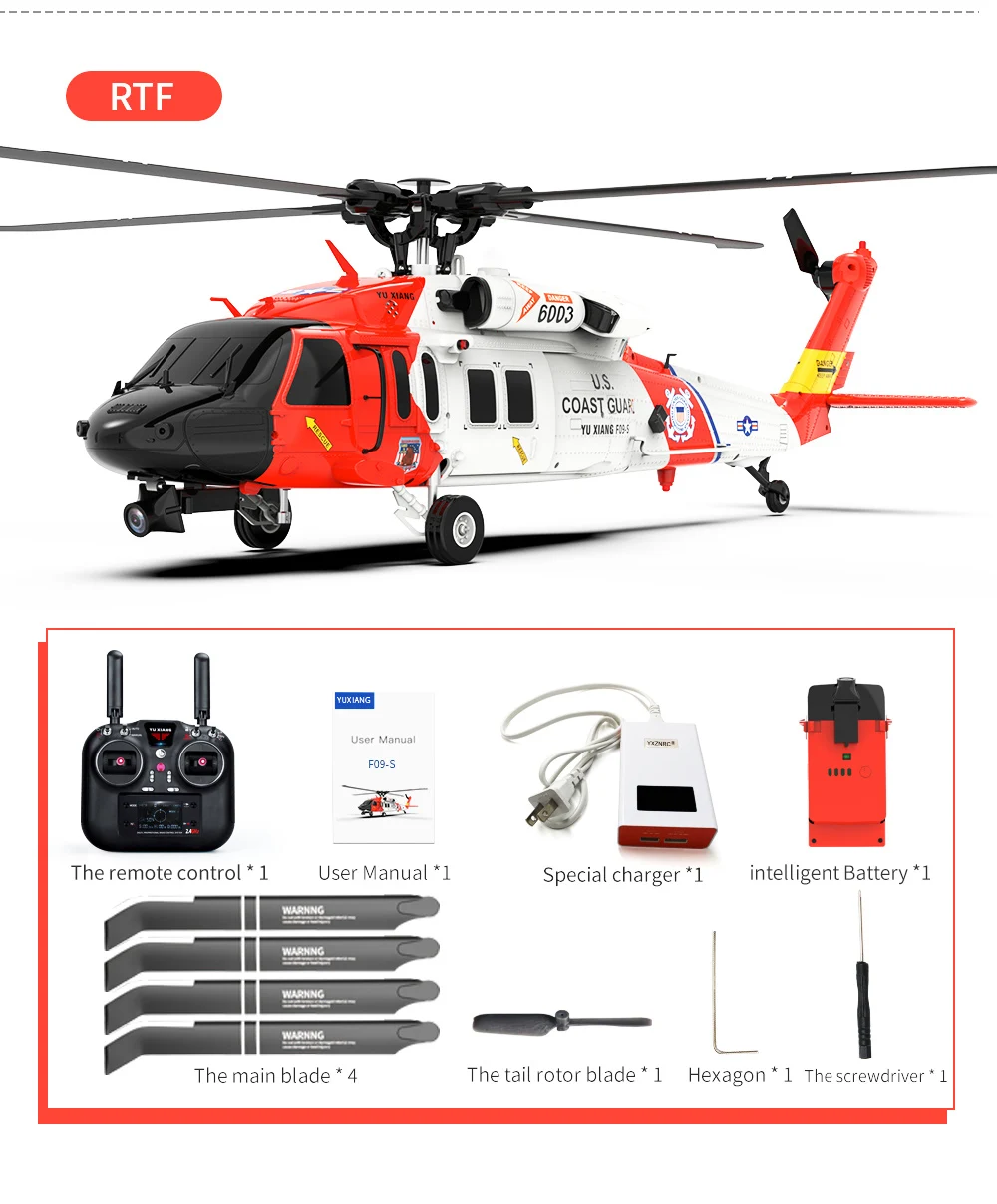 RC Helicopter 2.4G 6CH Gyro GPS Optical Flow Positioning 5.8G FPV Camera For YXZNRC F09-S remote control helicopter