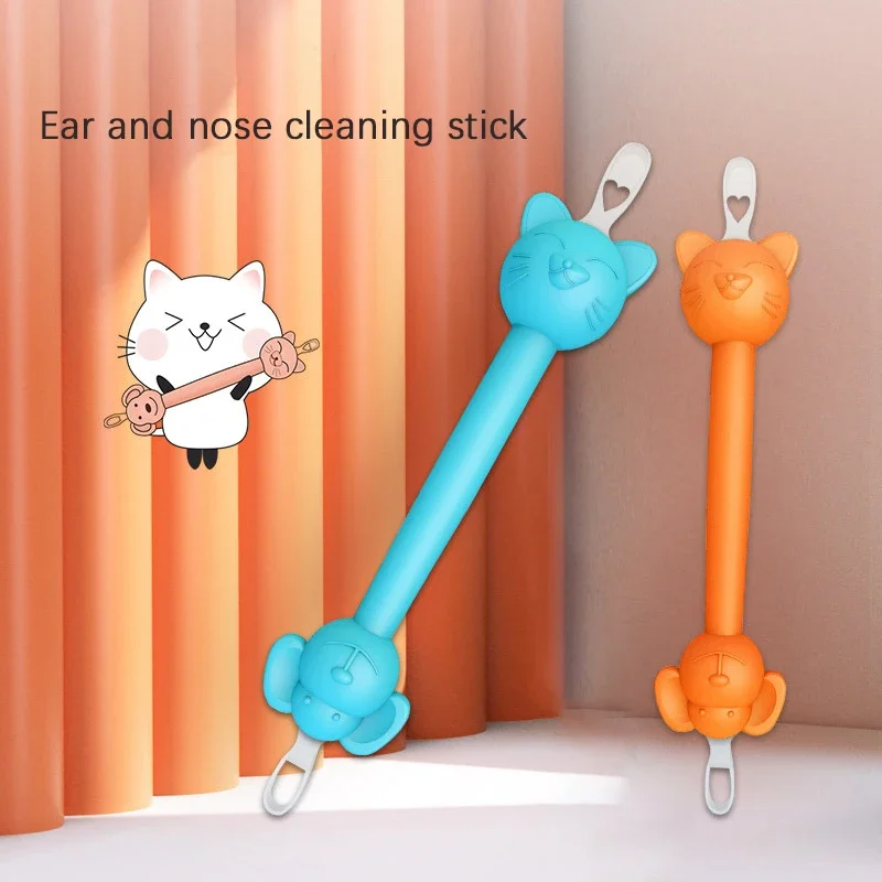 Baby Ear Cleaner Spoon Double-headed Soft Ear Wax Curette Picker Nose Cleaner Silicone Wax Pickers Cleaning Spoon