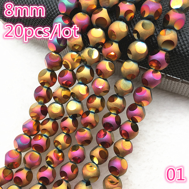 20pcs 8mm Austria Crystal Earrings Choker Bead Glass Bead Spacer Bead For Jewelry Making Necklace