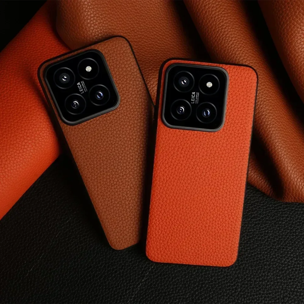 NZN Premium Genuine Leather Full-Wrap Litchi Phone Case