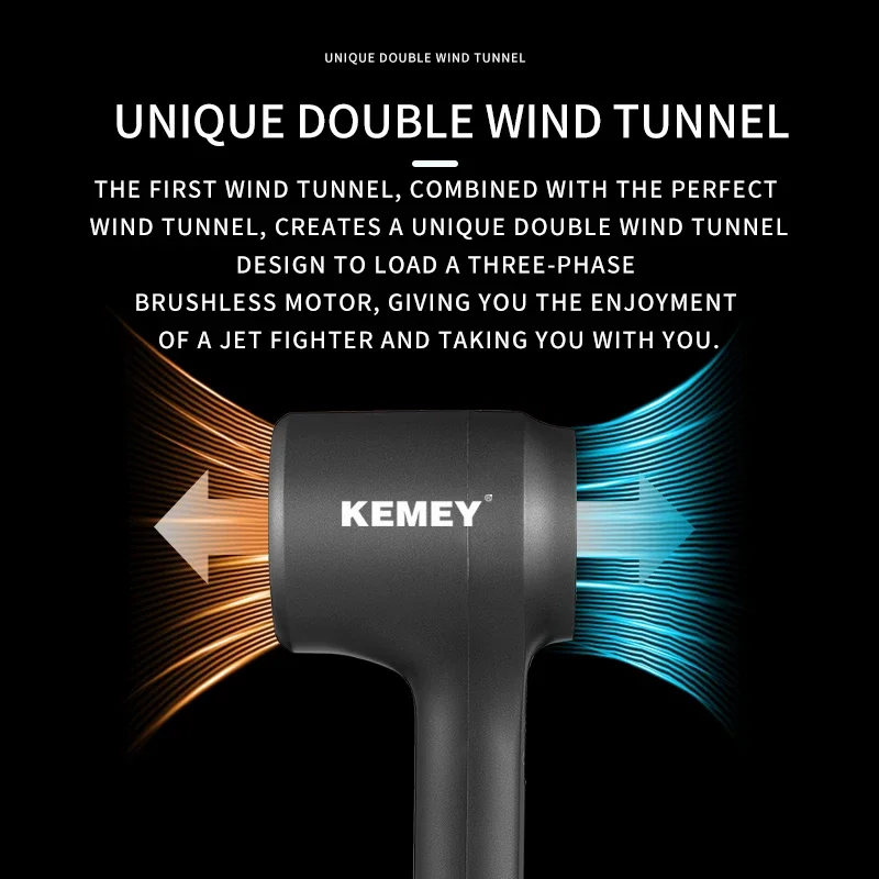 110000 Rpm High Power Salon Blow Dryer Km-2061 Negative Ion Hot And Cold Wind Hair Dryer 3