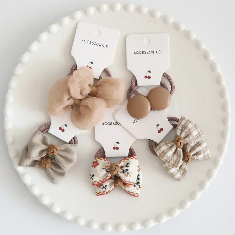 Wholesale Cross-Border Amazon Children Headdress Hair Accessories Spring and Summer Bow Rubber Band Original Suit 1 Group 2