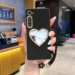 Lucky Clover Strap Mirror Phone Holder Case - Motorola Moto G20 (Black)
