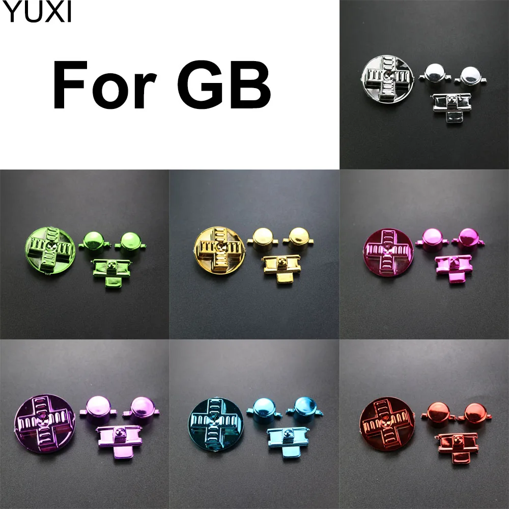 Yuxi 1Set Di Ricambio A B D-Pad Direction Keypad Power On Off Pulsanti Cromati Per Gameboy Gb Dmg Button