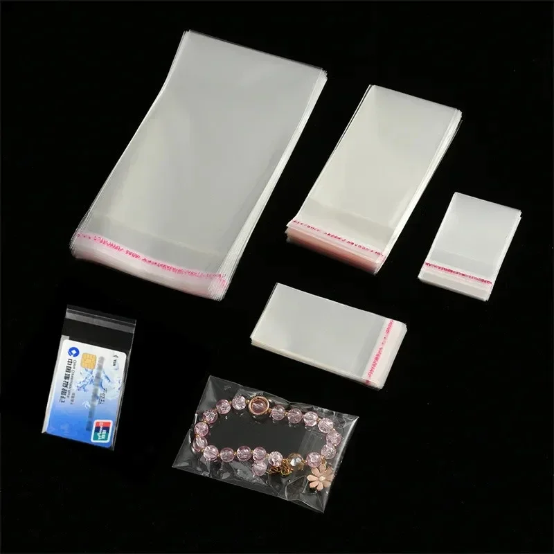 100Pcs Transparent Self-sealing Bag Jewelry Accessories Candy OPP Self-adhesive Packaging Resealable Gift Cookie Packaging