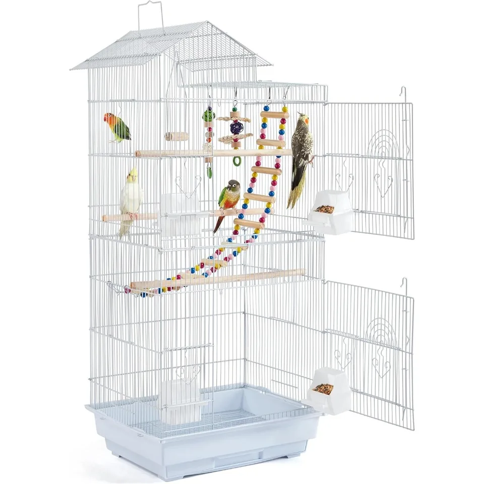 Large Roof Top Parakeet Bird Cage for Small Birds