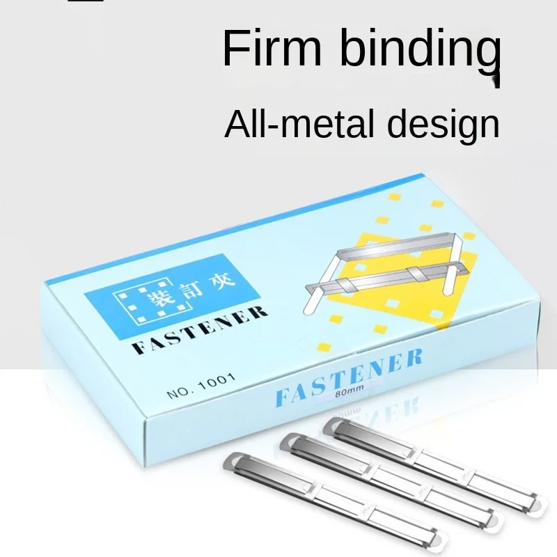 45 pz/scatola clip di rilegatura in metallo raccoglitore a fogli mobili striscia cartella di file per 8 cm doppio foro raccoglitore dati perforatore ufficio casa strumento - immagine 2