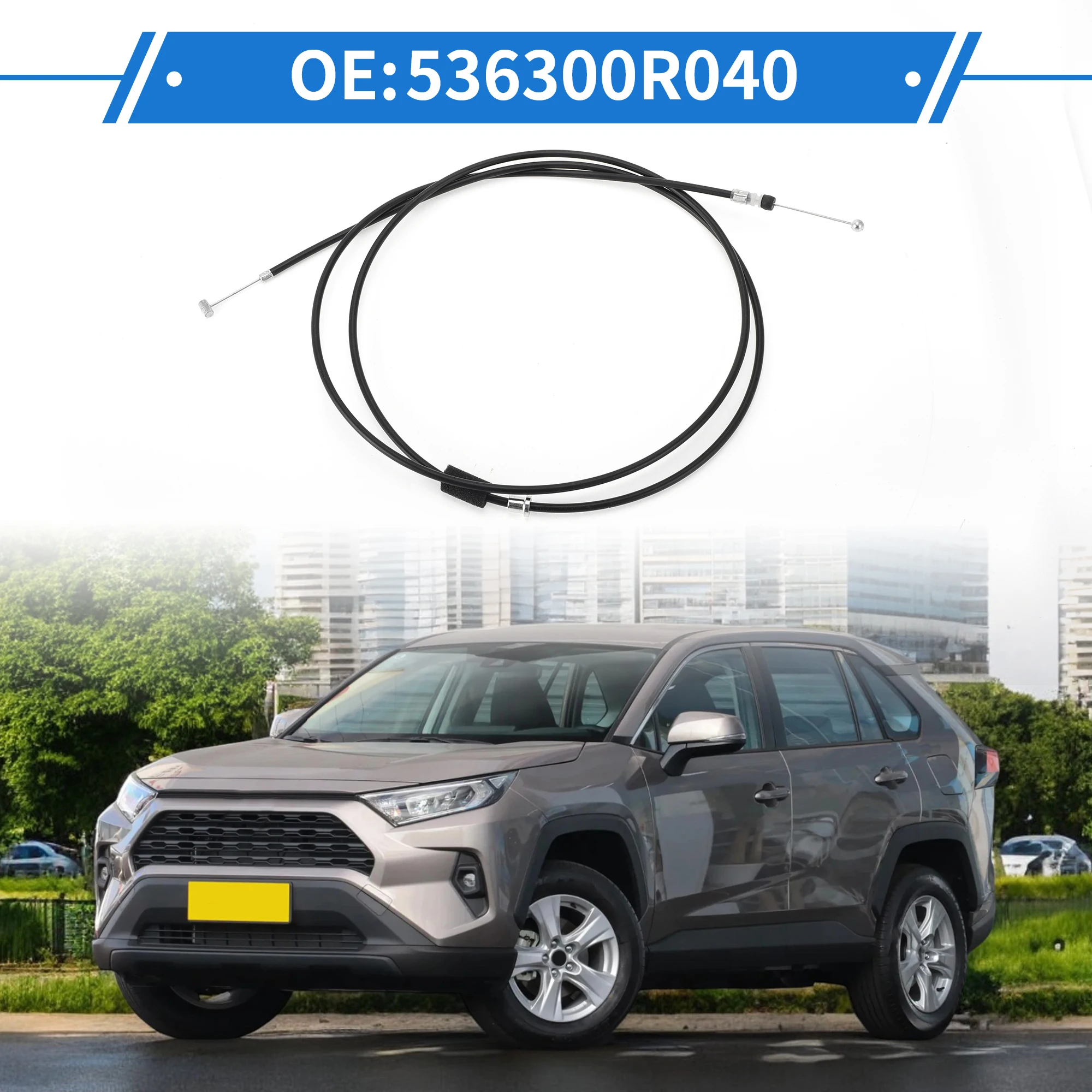 UXCELL 후드 릴리스 케이블 No.536300R040 Toyota RAV4 2013-2019용 후드 래치 케이블