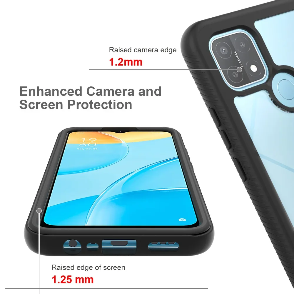 TPU/PC Sky Case for Oppo A15 Funda Capa Two Layer Structure Hybrid Shockproof Shell Durable Heavy Duty Phone Cover 5
