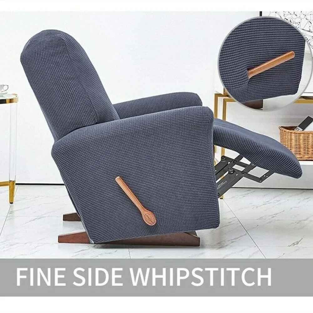European Style Recliner Stretch Sofa Cover Charcoal Thickened Fleece Recliner Protection Pad Non-slip Furniture Cover 4