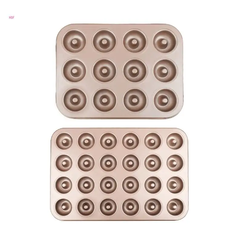 

12/24 Cavity Doughnuts Baking Pans Nonstick Cake Baking Pans Carbon Steel Mini Cake Mold Doughnuts Bakeware Tray Durable