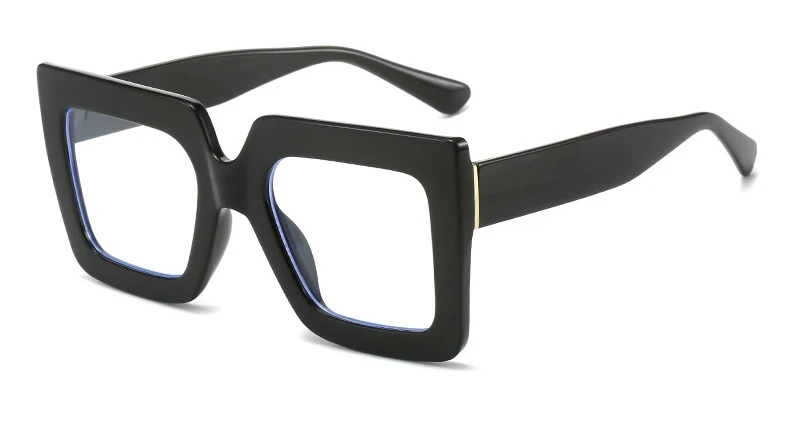 Vibrant Oversized Square Black Eyeglasses with Clear Lenses