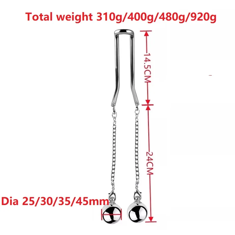Stainless Steel Penis Stretcher Metal Ball Enhancer Heavy Weights with Chain