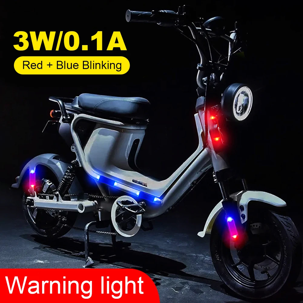 1-5PCS Car Warning Light for Bike Motorcycle Scooters Solar LED Warn Light Red-Blue LED Strobing Signal Solar Flashing Light