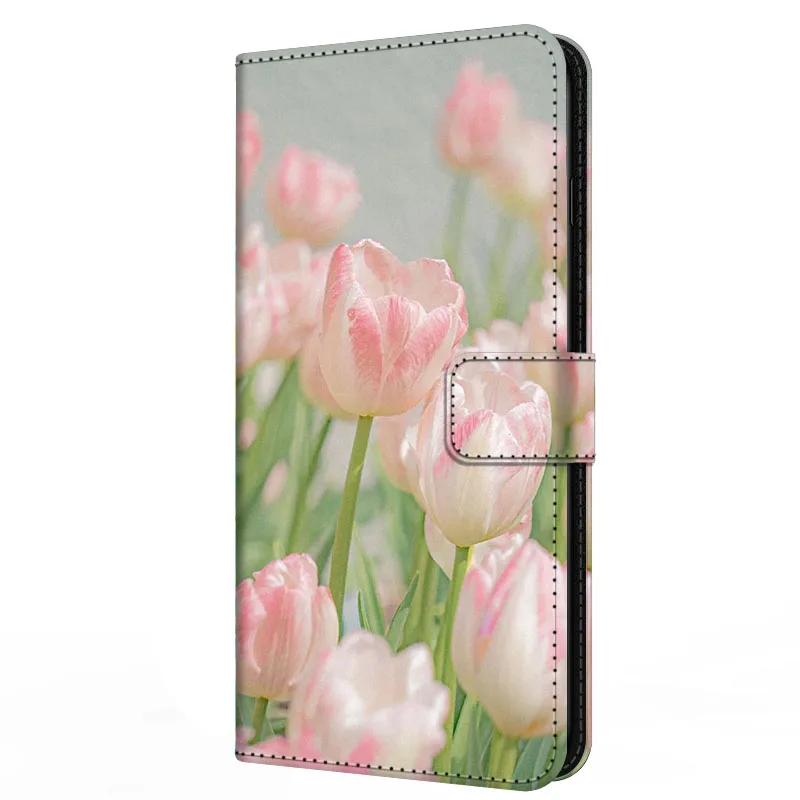 Magnetic Pink Leather Wallet Case - Book Style Flip Cover