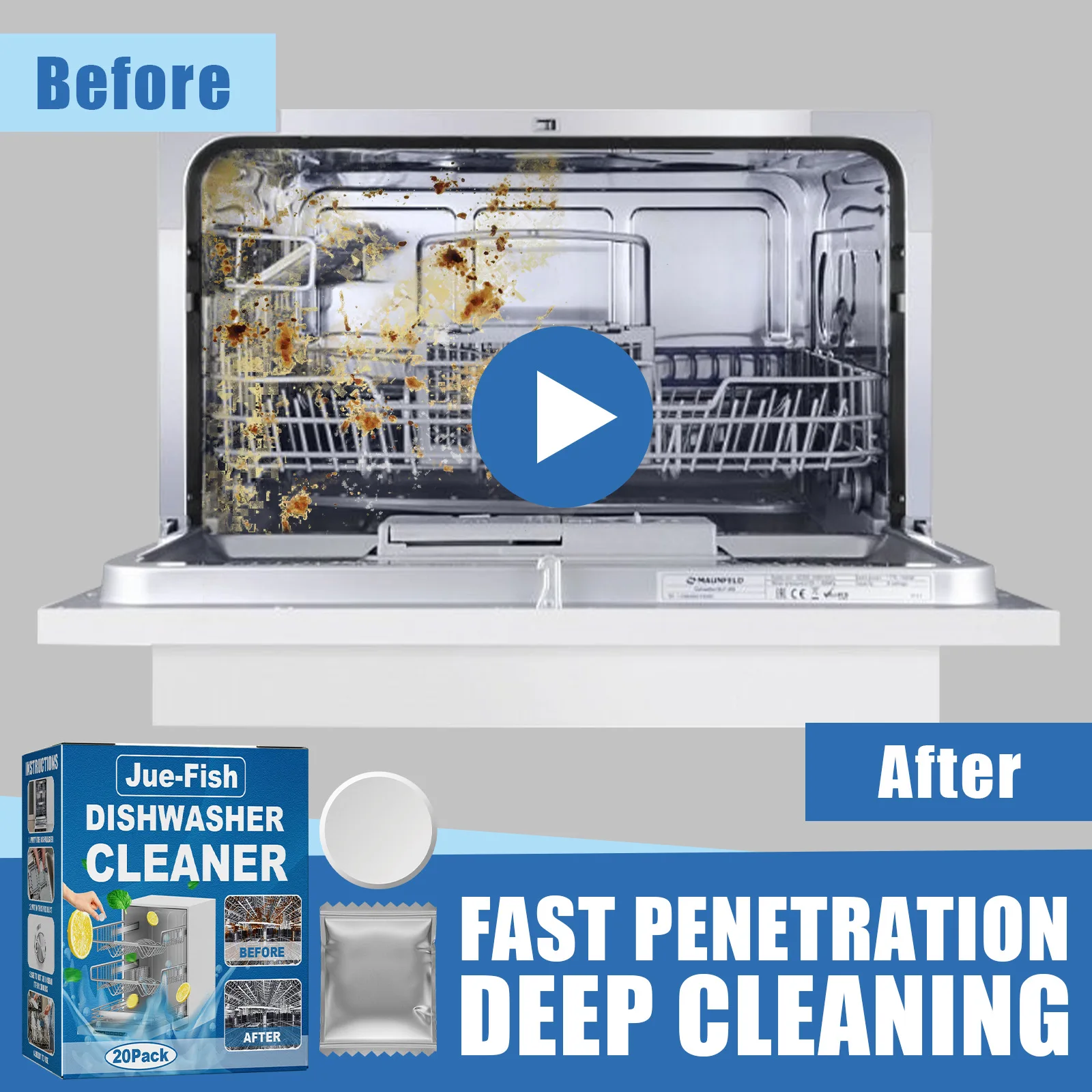 Dishwasher Cleaner Deep Cleaning Descaler Washing Descaling Detergent Tablets Oil Stain Scale Removal Dishwasher Washing Tablets dishwasher cleaner