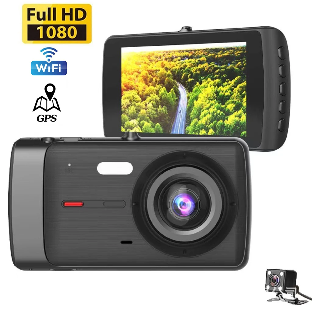 

Car DVR WiFi 4.0" Full HD 1080P Dash Cam Rear View Camera Video Recorder Auto Parking Monitor Night Vision Dashcam Black Box GP