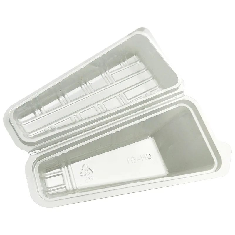 100pcs Disposable Sushi Packing Box Transparent Plastic Hand-Rolled Packaging Case Food Container