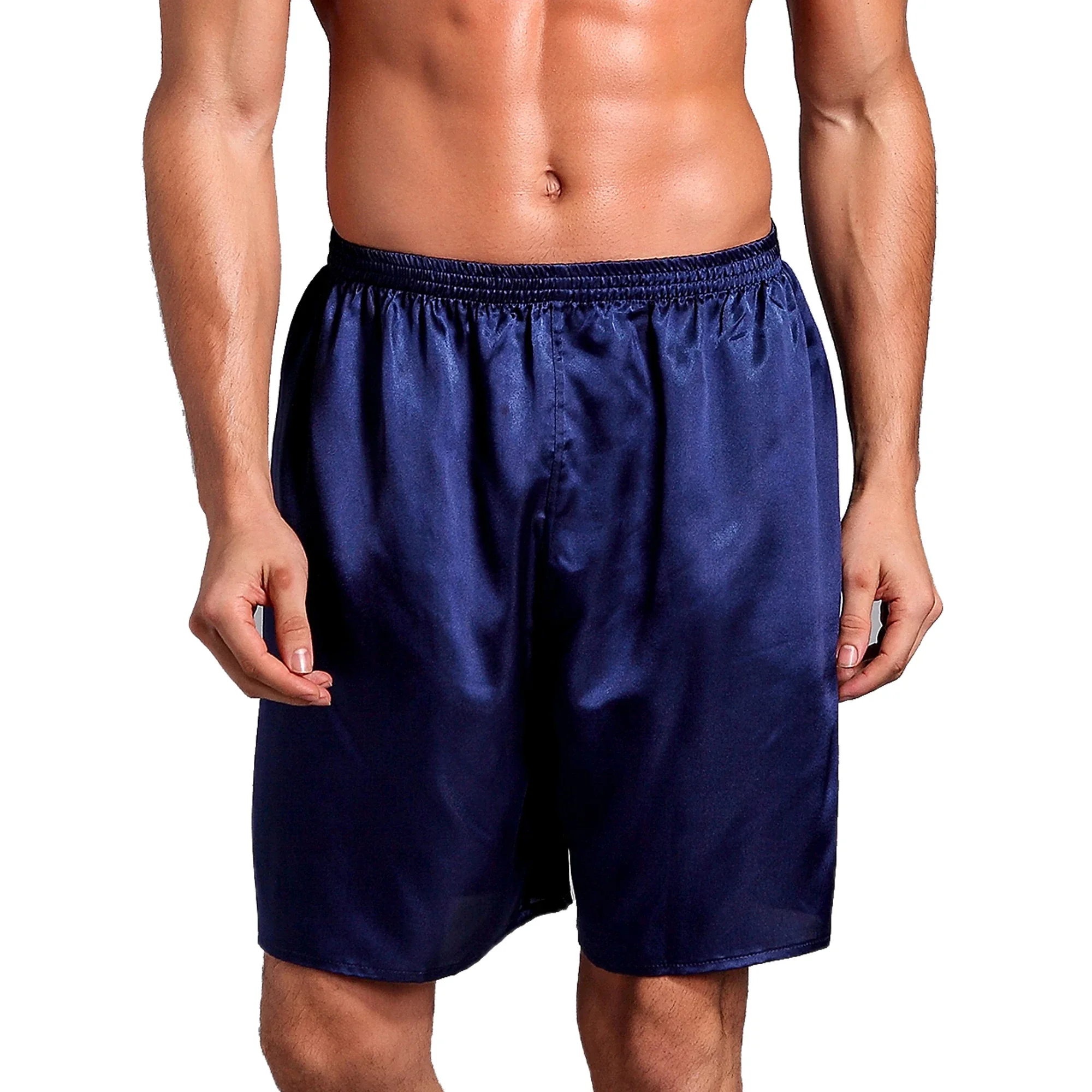 Mens Pajamas Shorts Summer Five Points Home Sleep Shorts Simulated Silk Loose Casual Beach Shorts Pajama Pants Men Sleep Bottoms