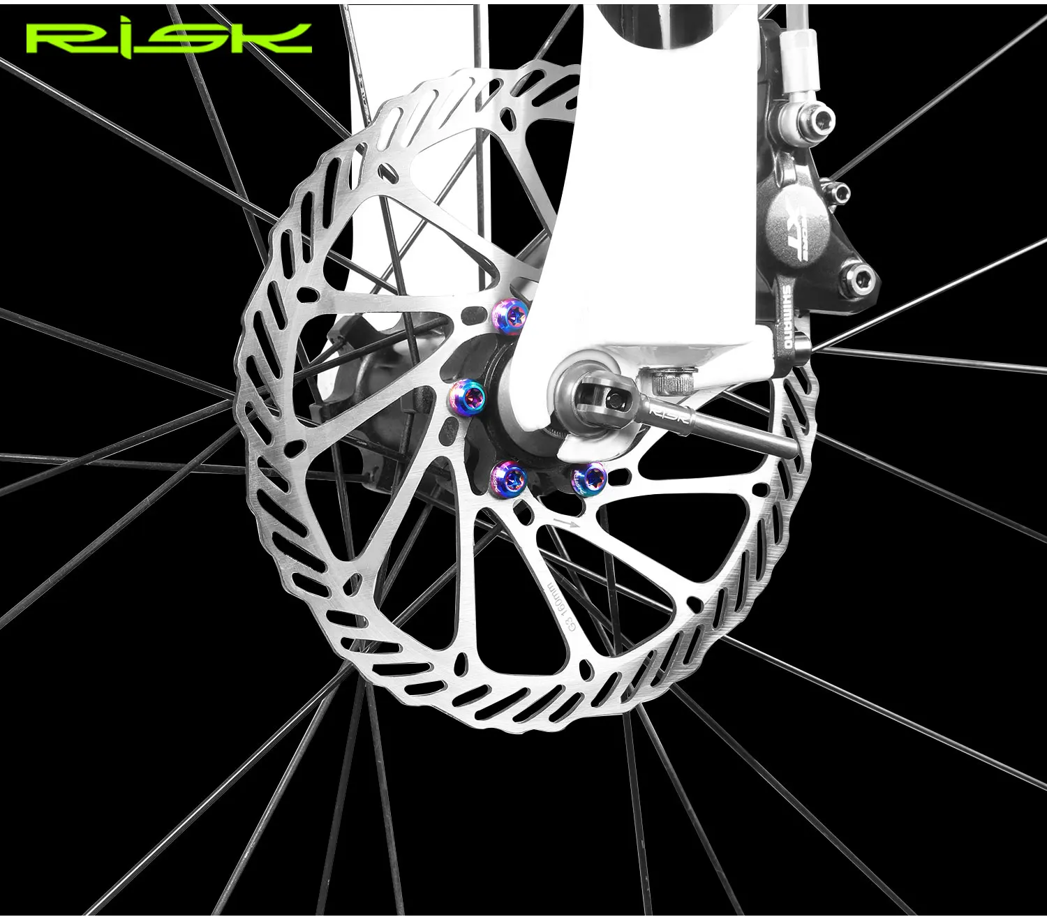 RISIKO 12PCS M5 * 10MM Fahrrad Bremsscheibe Befestigungs Schrauben TC4 Titan Fahrrad MTB Fahrrad Ultraleicht Bremse schraube Radfahren Zubehör – Detail 10