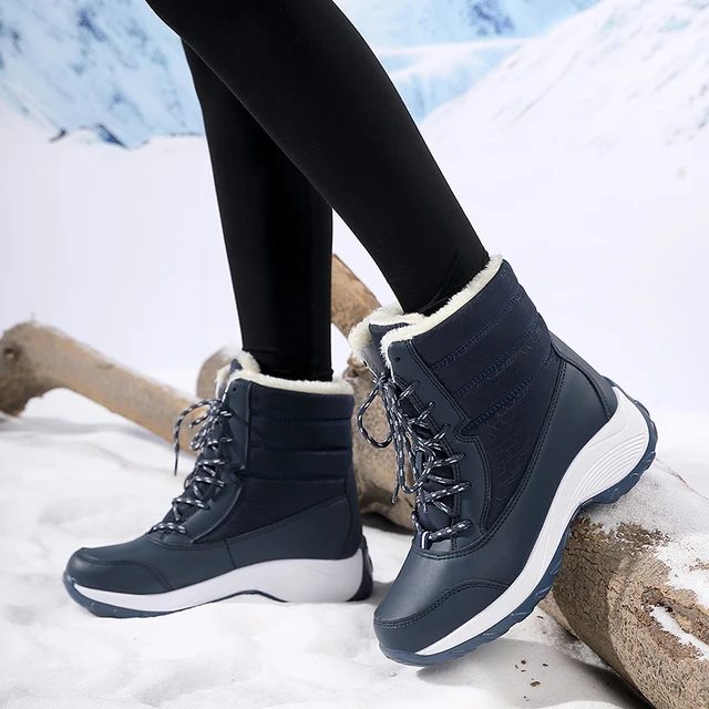 Snow Boots for Women Platform Shoes Boots Plush Keep Warm Women's Thigh High Boots Winter Ankle Boots Comfortable Walking Shoes 4