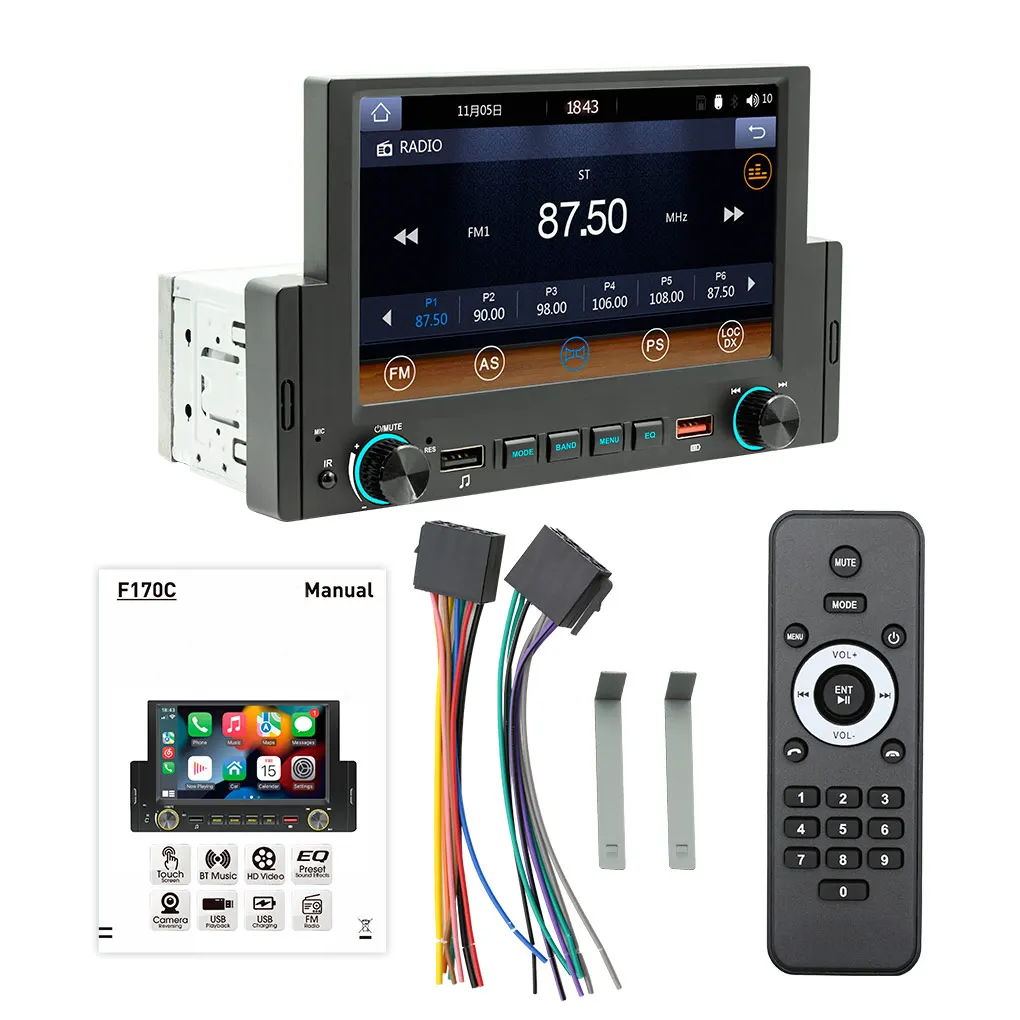 

Universal 6.2 Inch Bluetooth-compatible 5.1 1 Din MP5 Player Interior Music Players Automotive Automobile Accessories