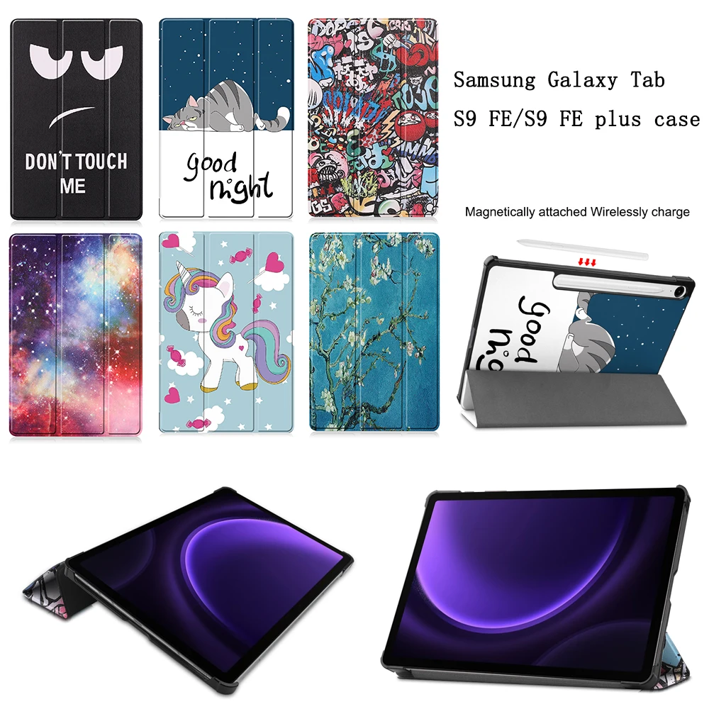 Per Samsung Galaxy Tab S9 Fe Sm-X510 Sm-X516 10.9 Pollici Magnetico Trifold Stand Cover Funda Per Galaxy Tab S9Fe Plus 12.4 Case