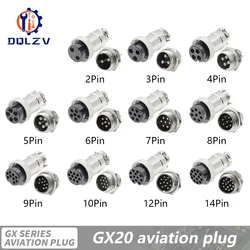 Set of Waterproof Circular Aviation Plug and Socket Connectors with Multiple Pin Options - 3Pin (GX20)