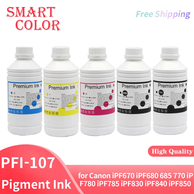 1000ML PFI-107 PFI-307 PFI-707 Pigment Ink Dye Ink Refill ink for Canon iPF670 iPF680 685 770 iPF780 iPF785 iPF830 iPF840 iPF850