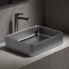 Modern ceramic bathroom container sink, striped design rectangular sink, dressing table sink, suitable for homes and balconies 1