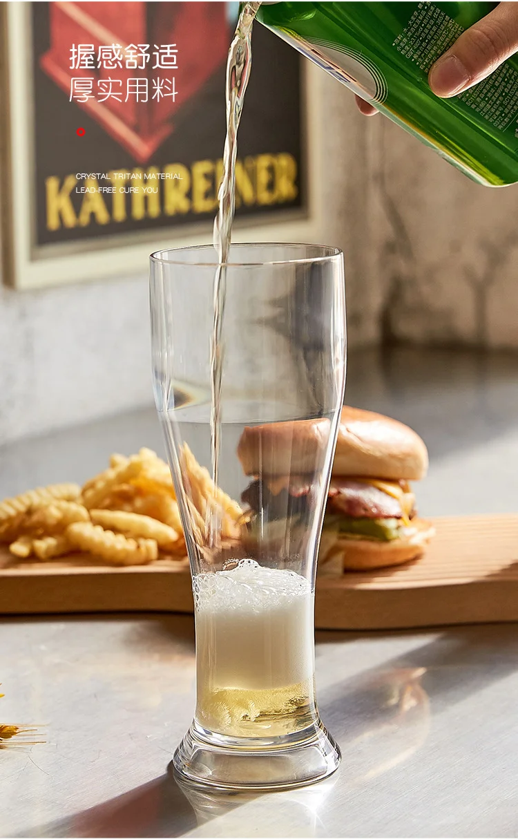 480ml Clear Water Cup Beer Wine Glass Unbreakable Tritan Plastic Food Grade Transparent