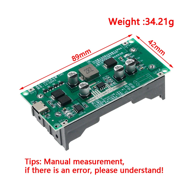 Battery charger module Type-C 15W 3A 18650 Lithium Battery Charger Module DC-DC Step Up Booster Fast Charge UPS Power Supply / Converter 5V 9V 12V