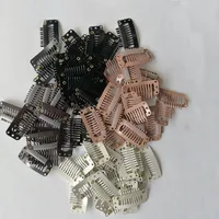 20 pièces pince dans l'extension de cheveux perruque Clips pour cheveux humains frange Snap pinces à cheveux pour Extensions peigne en métal pour fermeture 3