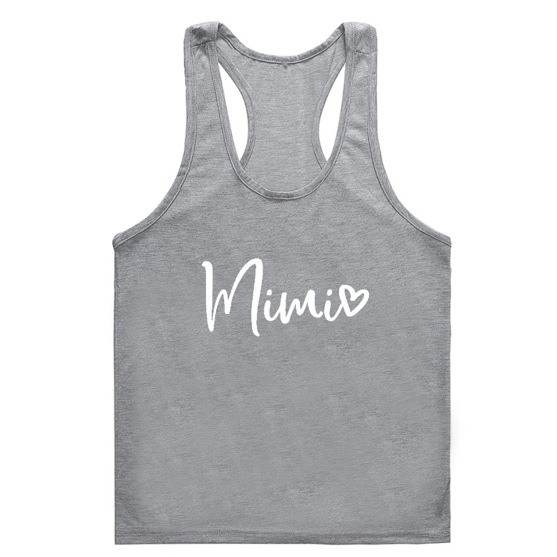 

Women Cotton gym tank top men Oversize Woman Gym t-gym tank top men man Mimi Letter Print Casual tank Gym t-gym tank top men Sum