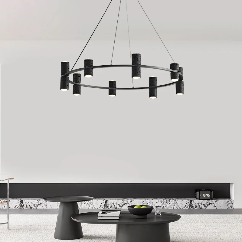 

Italian minimalist all copper circular living room pendant lamp Nordic design restaurant bedroom lighting fixture