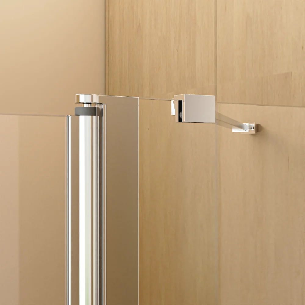 43 in.  W * 58 in.  H Frameless Folding Shower Doors for Bathtub, 1/4" (6mm) Thick SGCC Tempered Glass Door 4
