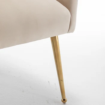 SEYNAR Modern Dining Chairs Set of 6, Velvet Accent Chair Tufted Back Armless Chair with Back Pull 5