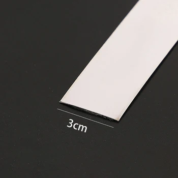 5/10 เมตรสติ๊กเกอร์ติดผนังสแตนเลสสตีลแบน Self Adhesive ห้องนั่งเล่นตกแต่งกระจกสําหรับ Home Wall EDGE Strip 16