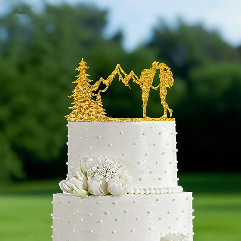 Decorazione Per Torta Nuziale In Legno Naturale - Tema Amore Tra Le Montagne, Taglia XL, Spessore 4mm, Prodotta In Austria