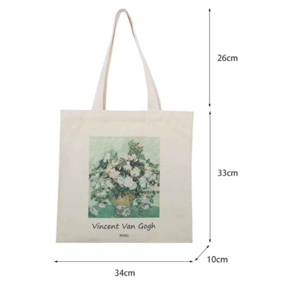  Canvas Tote Bag Aesthetic, Vintage Oil Painting Canvas