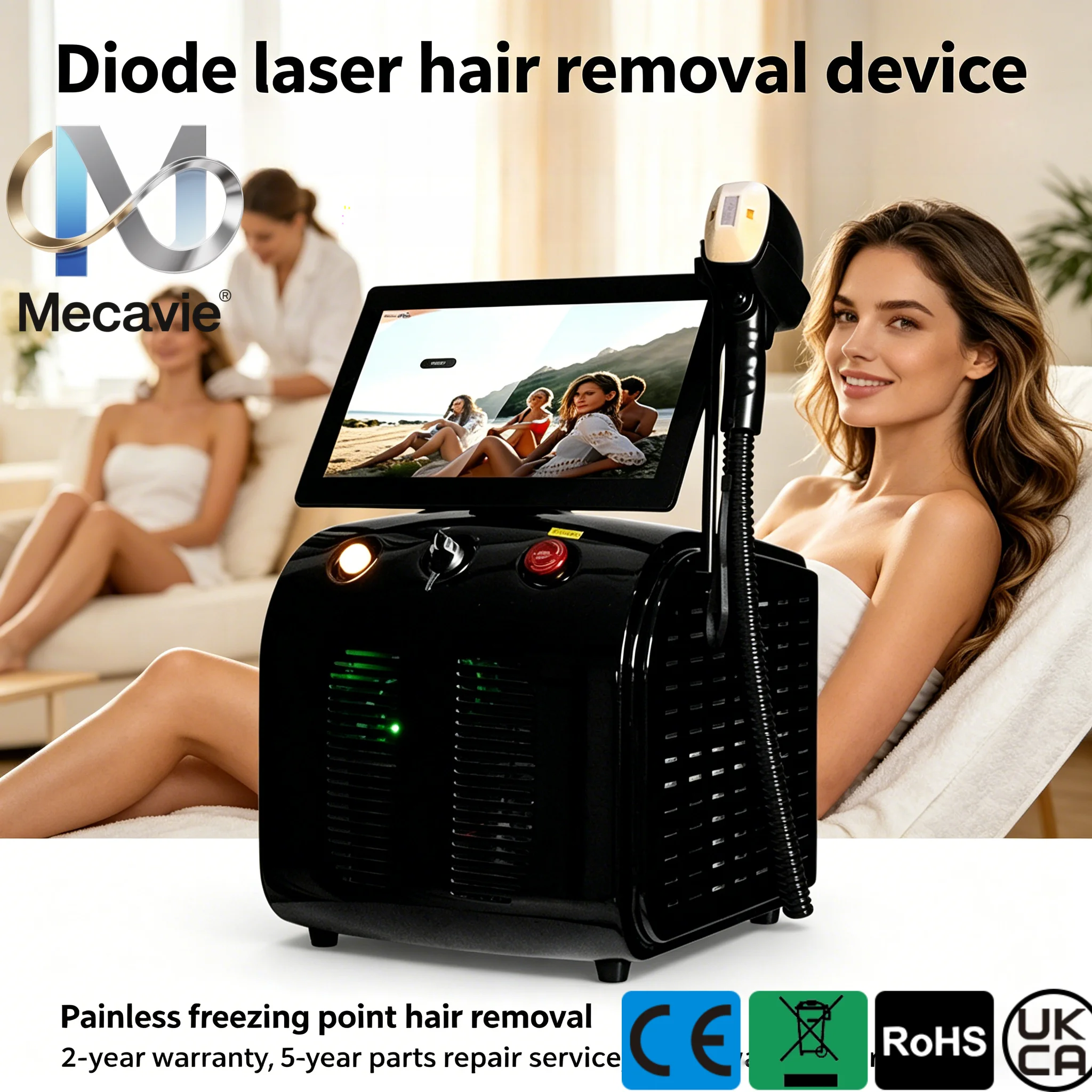 4000W Soprano Titanium Laser 808 Diode Laser Hair Removal Suitable for Men and Women 4 Wavelengths Painless and Ice-Point Treatm 1