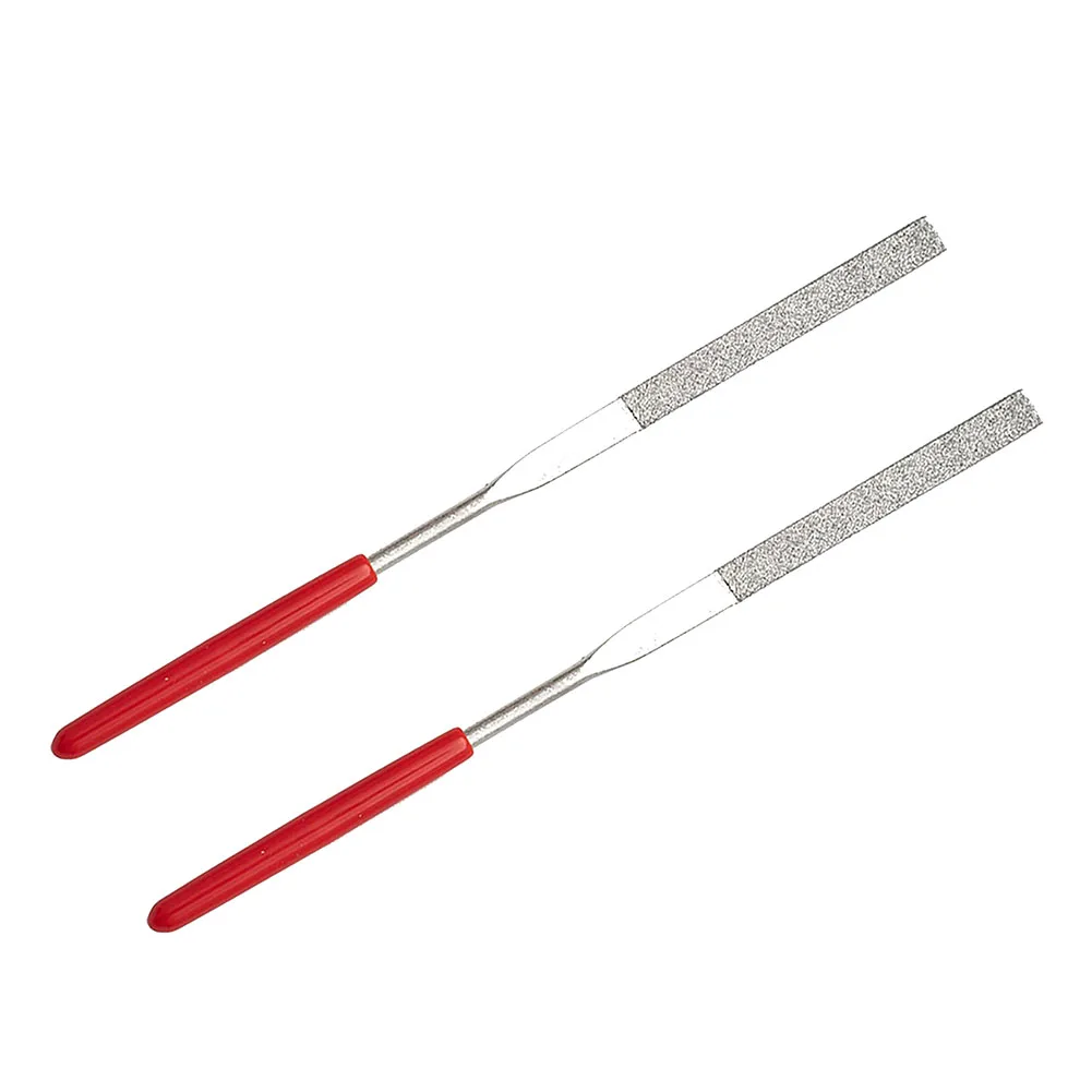 2pcs File Set Plastic Handle Metal Stone Grinding Flat Needle File DIY Wood Rasp File Needle Jewelry Polishing