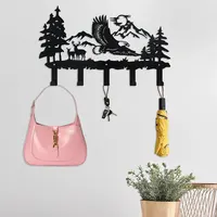 1Pc Metal Eagle Hooks Wall Art Decor-Eagle Hangers and Key Holder-Animal Theme Hooks Sweet Home Decor for Storage, Living Room 1