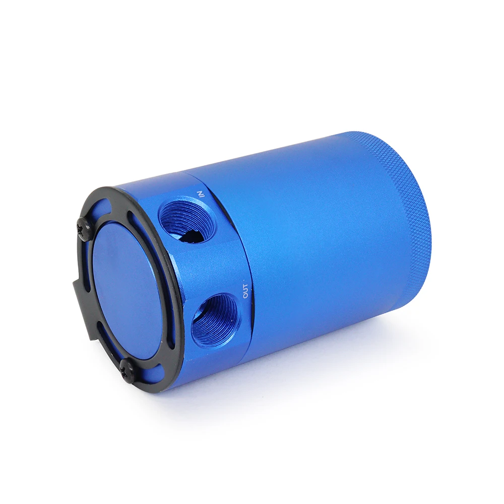Universal 300ml Oil Catch Can Compact Baffled 2-Port Aluminum Reservoir Oil Catch Tank Fuel Tank Two Hole Breathable Kettle Oil Catch Can