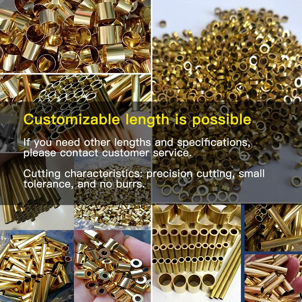 Brass tube OD1-7.5mm length300 500mm Round Brass alloy Pipe Straight Small outer diameter finish draw precise thickness 0.2-3