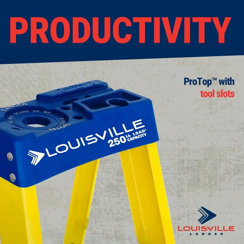 8-Foot Fiberglass Step Ladder, 250-Pound Load Capacity, Type I, FS2008