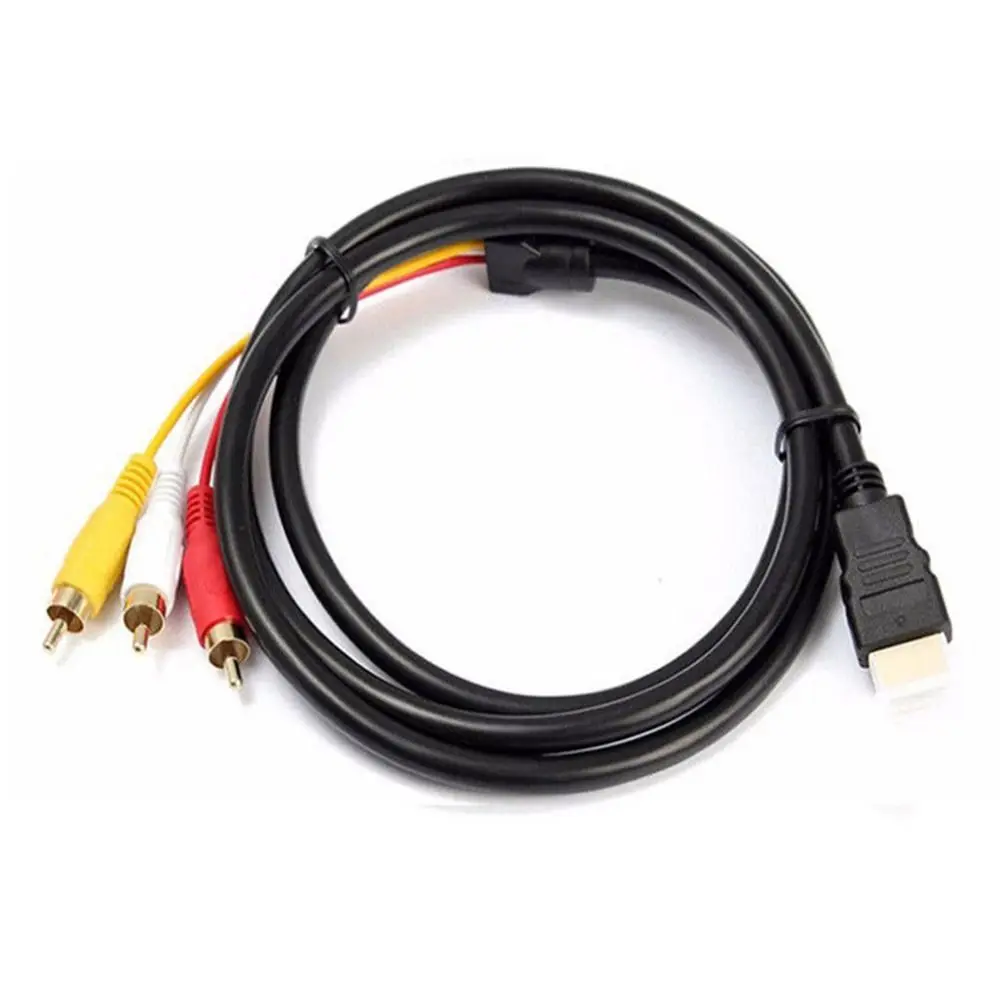 

1.5M/5Ft Signal Transmitter HDMI To 3-RCA AV Component Adapter Audio Video Cables Converter